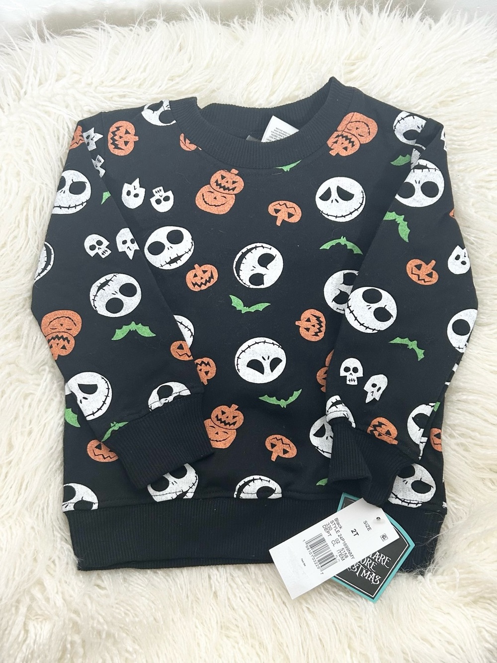 Disney The Nightmare Before Christmas Jack Skellington Pumpkin Sweatshirt NWT